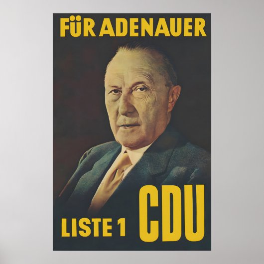 Affiche électorale de la CDU 1955 Pour Adenauer Ko (Devant)