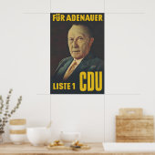 Affiche électorale de la CDU 1955 Pour Adenauer Ko (Cuisine)