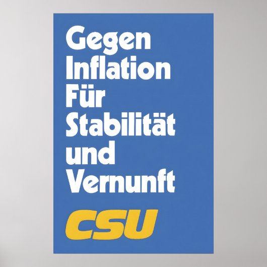 Affiche électorale de la CSU Contre l'inflation po (Devant)