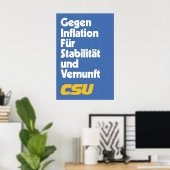 Affiche électorale de la CSU Contre l'inflation po (Bureau à domicile)