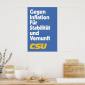 Affiche électorale de la CSU Contre l'inflation po (Cuisine)