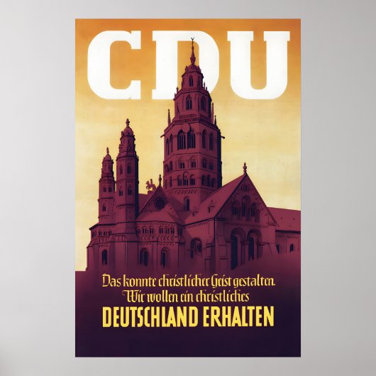 Affiche électorale fédérale CDU 1949 Préserver l'A (Devant)