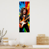 Affiche Electric Rock Fury en explosion de couleur (Cuisine)