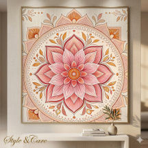 Affiche élégante à motif floral rose Arrivée remar