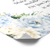 Affiche élégante de baby shower bleu clair (Coin)