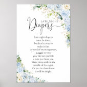 Affiche élégante de baby shower bleu clair (Devant)