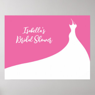 Affiche élégante de fête de mariage fuchsia