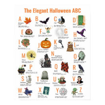 Affiche élégante d'Halloween ABC | Style vintage d