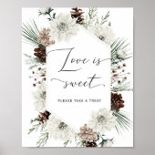 Affiche élégante d'hiver L'amour est doux, prenez  (Devant)