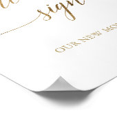 Affiche élégante en calligraphie dorée à signer s' (Coin)