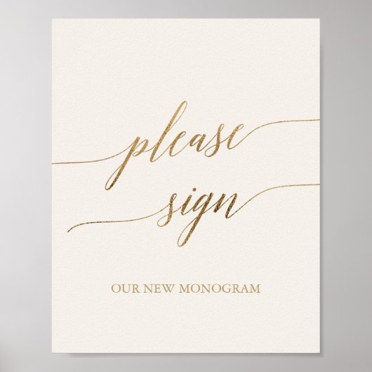 Affiche élégante en calligraphie dorée et ivoire p (Devant)