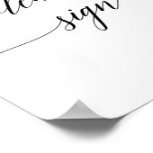 Affiche élégante en calligraphie noire à signer s' (Coin)