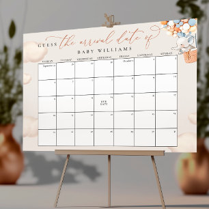 Affiche éléphant calendrier pour deviner la date p