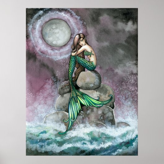Affiche Emerald Mermaid Imprimer par Molly Harriso (Devant)