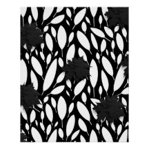 Affiche en acrylique noir et blanc "Botanic Balanc