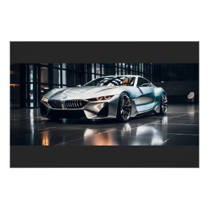 Affiche en aluminium de voiture de course futurist