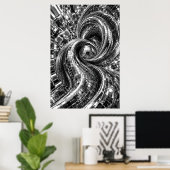 Affiche en mosaïque de chrome en spirale (Bureau à domicile)