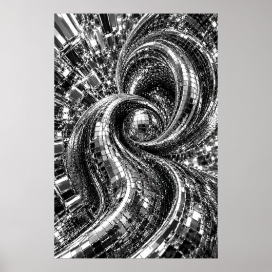Affiche en mosaïque de chrome en spirale (Devant)