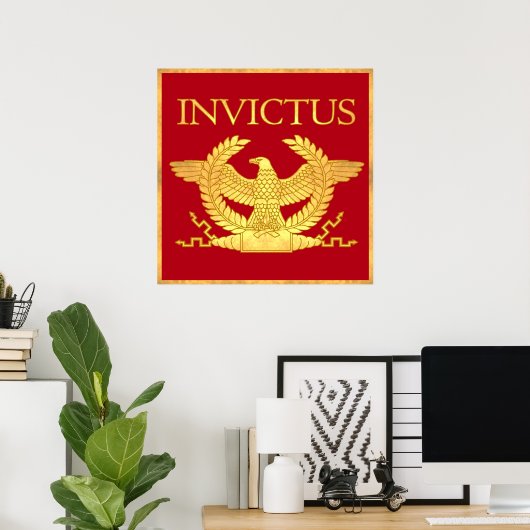 Affiche en or gravé Invictus (Bureau à domicile)
