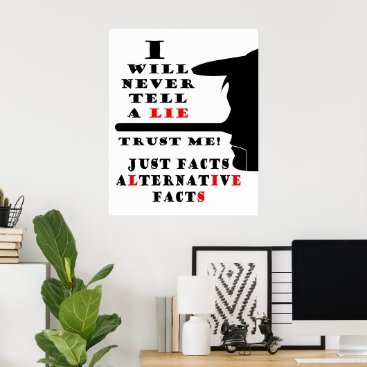 Affiche en papier de valeur de faits alternatifs L (Bureau à domicile)