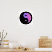 Affiche en papier Ying Yang violet et noir (mat) (Cuisine)