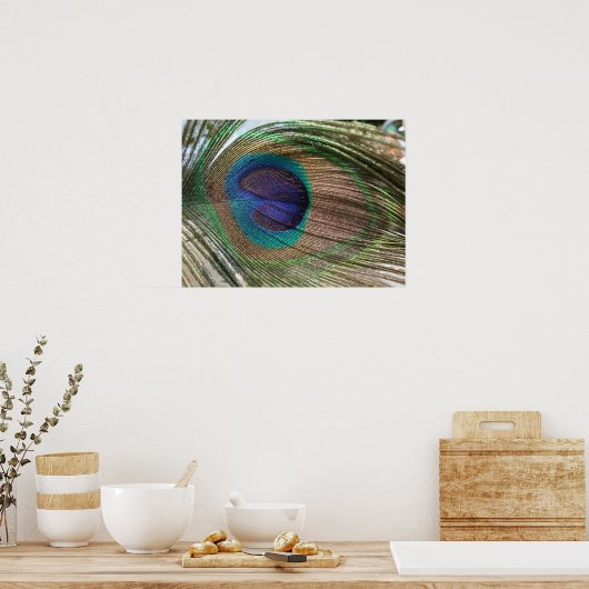 affiche en plumes de paon (Cuisine)