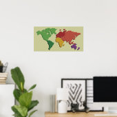 affiche en pointillé de la carte du monde (Bureau à domicile)