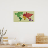 affiche en pointillé de la carte du monde (Cuisine)