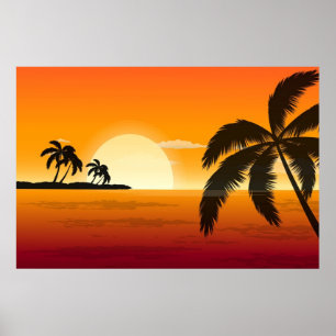 Affiche en silhouette des palmiers