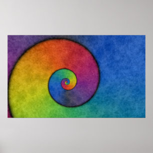 Affiche en spirale d'arc-en-ciel