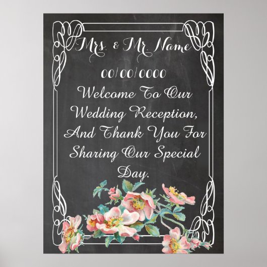 affiche en tableau, affiche mariage (Devant)