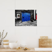 affiche en toile bleue - taille standard (Cuisine)
