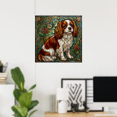 Affiche en verre teinté Cavalier King Charles Span (Bureau à domicile)
