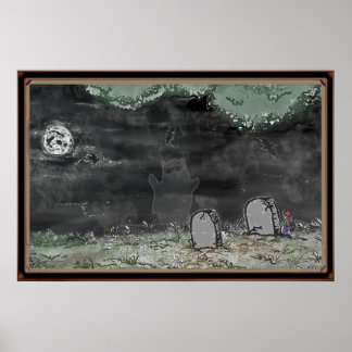 Affiche encadrée horizontale de photo de fantôme r