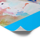 Affiche enfant licorne aquarelle arc-en-ciel (Coin)