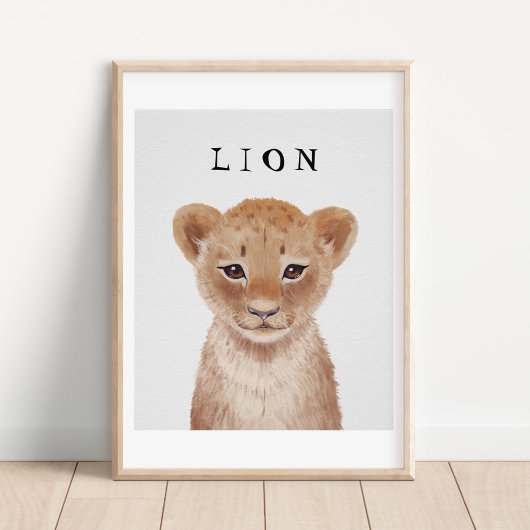 Affiche Enfant Lionceau Mignon Personnalisable 