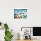Affiche enfantine tapis volant (Bureau à domicile)