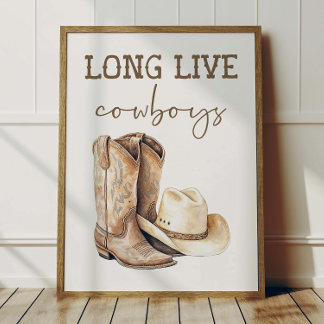 Affiche Enfants Cowboys Chambre Décoration Western