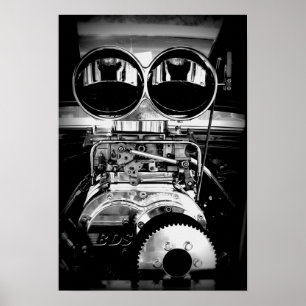 Affiche enflée de moteur