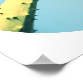 Affiche Épines de Cactus Vert Élégant Ciel Bleu (Coin)