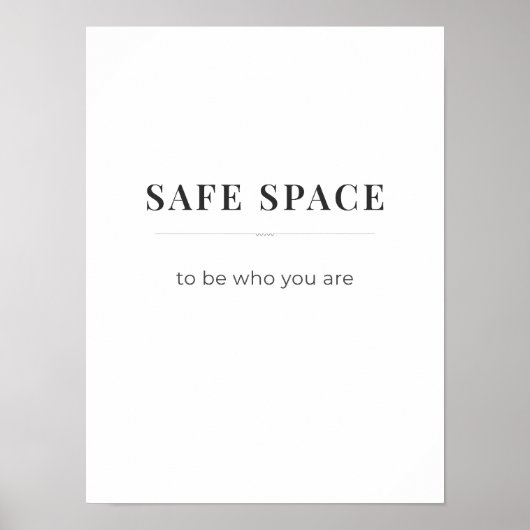 Affiche Espace Sûr Pour Être Soi-même - couleur bl (Devant)