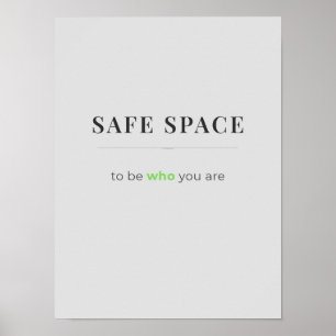 Affiche Espace Sûr Pour Être Soi-même - couleur gr