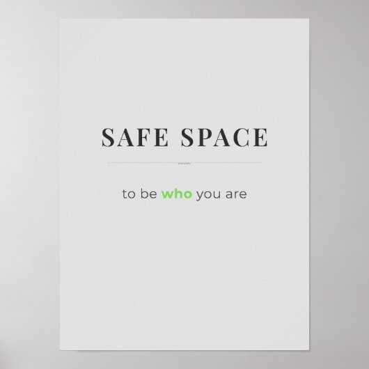 Affiche Espace Sûr Pour Être Soi-même - couleur gr (Devant)