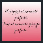 Affiche espagnole - Pink ombre - No esperes...<br><div class="desc">N'attendez pas le moment parfait. Prenez le moment et faites-le parfait.</div>