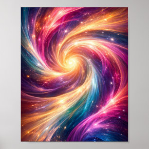 Affiche esthétique abstraite du vortex de couleur