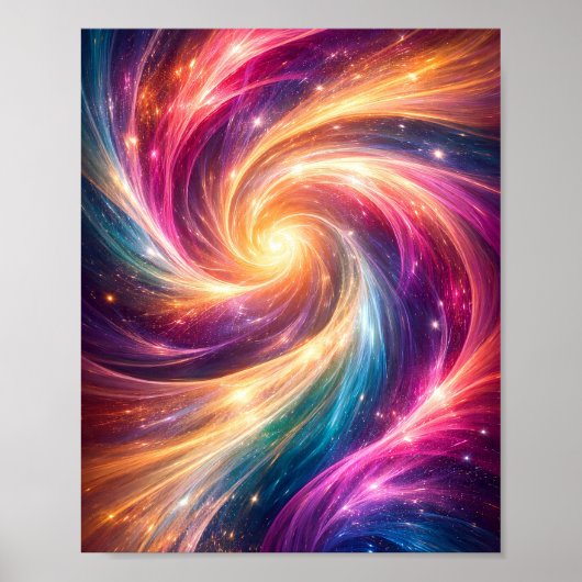 Affiche esthétique abstraite du vortex de couleur (Devant)