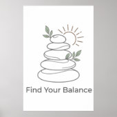 Affiche esthétique zen « Trouvez votre équilibre » (Devant)