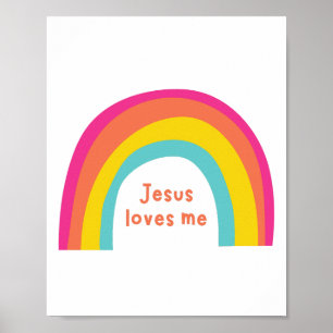 Affiche et impressions arc-en-ciel Jésus m'aime
