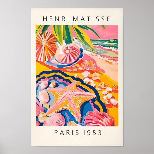 Affiche Étoile de Mer, Décoration de Plage, Décor (Devant)