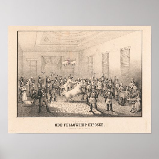 Affiche exposée de la loge Lafayette - Odd Fellows (Devant)